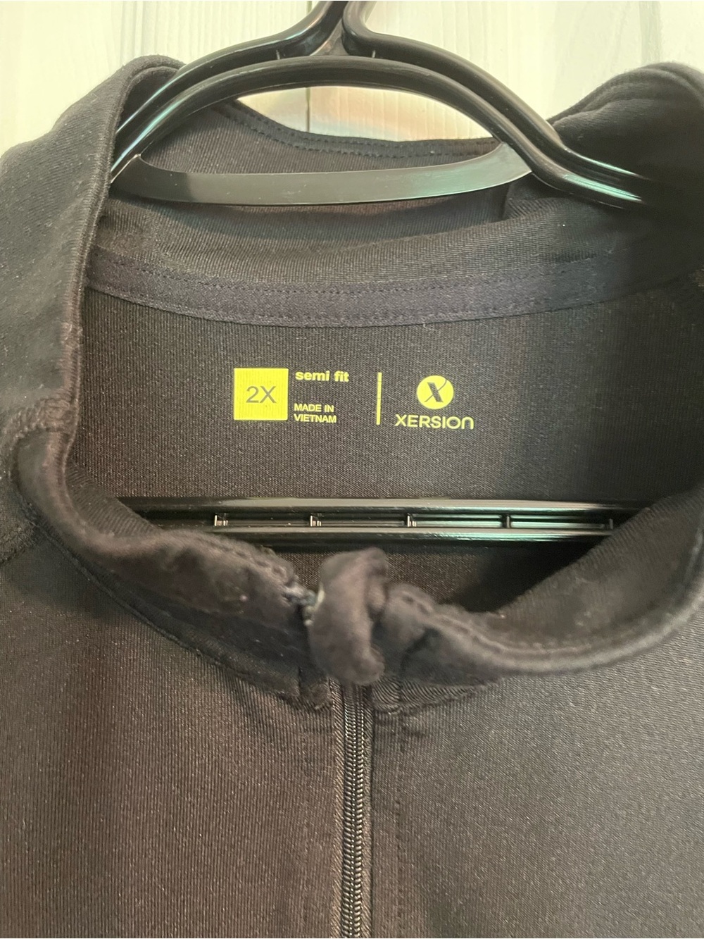 Xersion Black Semi-Fit Zip Jacket with Yellow Logo